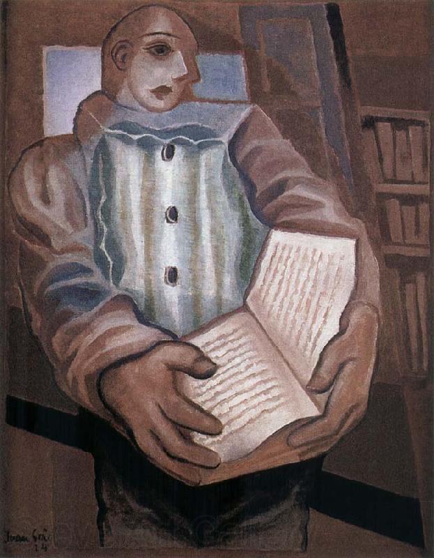 Juan Gris The clown scooped up the book Spain oil painting art